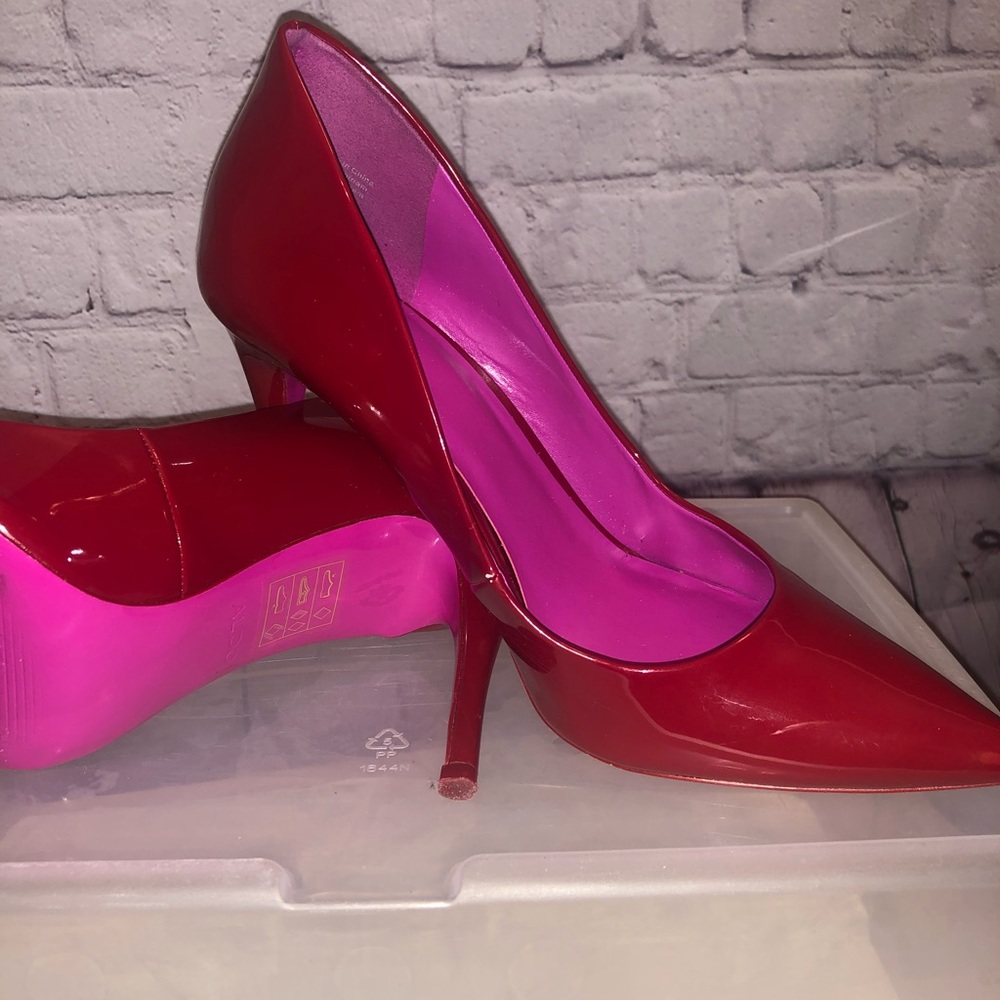 Red patent leather Aldo heels- barely worn